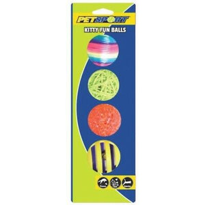 Petsport Kitty Fun Balls Cat Toy, Assorted Colors