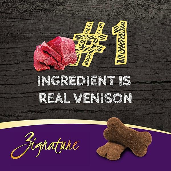 Zignature Venison Formula Crunchy Dog Treats, 12-oz