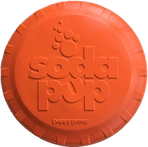SodaPup Bottle Top Flyer Dog Toy, Orange Squeeze