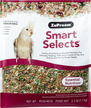 ZuPreem Smart Selects Cockatiel & Lovebird Bird Food, 2.5-lb