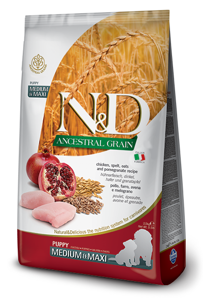Farmina N&D Ancestral Grain Chicken & Pomegranate Medium & Maxi Puppy Dry Dog Food