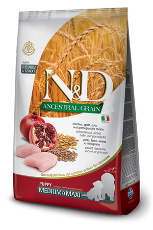 Farmina N&D Ancestral Grain Chicken & Pomegranate Medium & Maxi Puppy Dry Dog Food