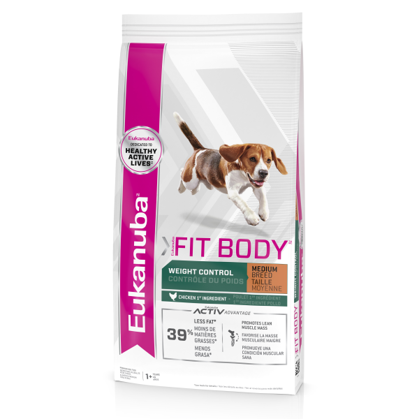 Eukanuba Croquettes Fit Body Contrôle du poids pour chiens adultes de race moyenne