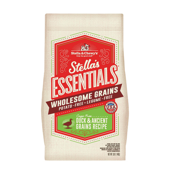 Stella & Chewy's Essentials Grains complets canard et grains anciens Croquettes pour chiens