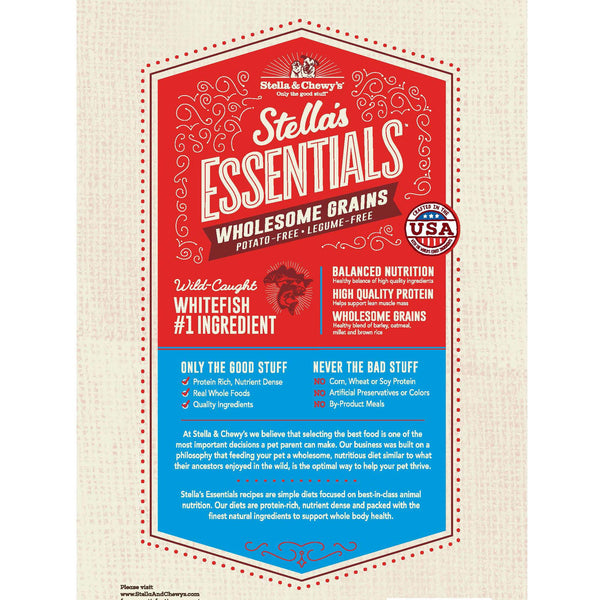 Stella & Chewy's Essentials Grains complets poisson blanc, saumon et grains anciens Croquettes pour chiens