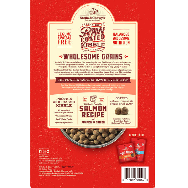 Stella & Chewy's Croquettes enrobées de cru Grains complets saumon, citrouille et quinoa Croquettes pour chiens