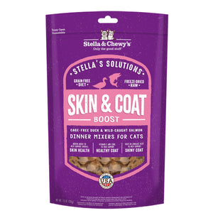 Stella & Chewy's Stella's Solutions Boost peau et pelage canard et saumon Topping cru lyophilisé pour chats