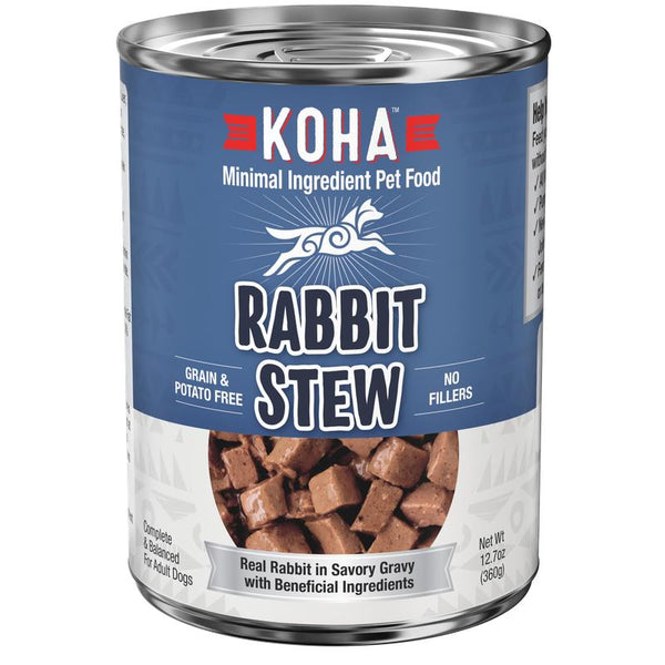 KOHA Minimal Ingredient Rabbit Stew Wet Dog Food Can