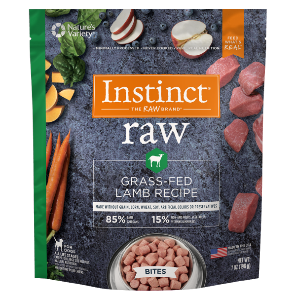 Instinct Grass-Fed Lamb Bites Raw Frozen Dog Food