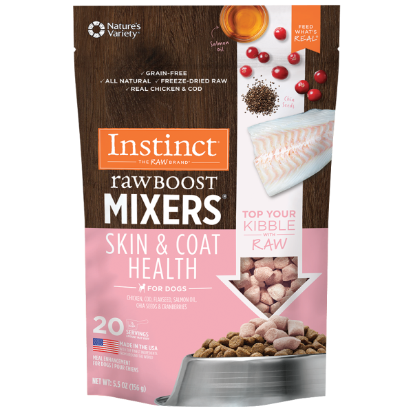 Instinct Raw Boost Mixers Garniture Lyophilisée pour Peau et Pelage