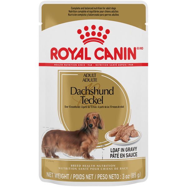 Royal Canin Breed Health Nutrition Dachshund Adult Loaf Pouch in Gravy Wet Dog Food