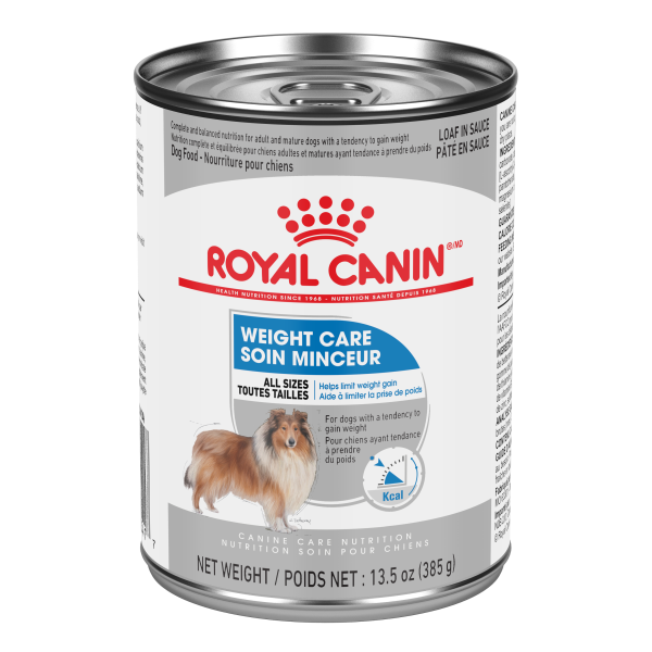 Royal Canin Weight Care Loaf in Sauce Wet Dog Food Can