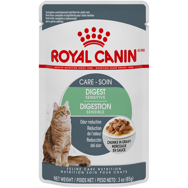 Royal Canin Feline Care Nutrition Digest Sensitive Chucks Gravy Pouch Wet Cat Food