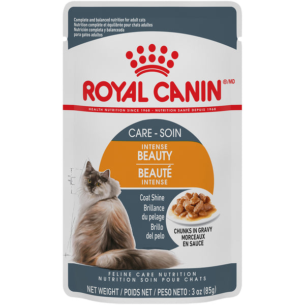 Royal Canin Feline Care Nutrition Intense Beauty Chucks Gravy Pouch Wet Cat Food