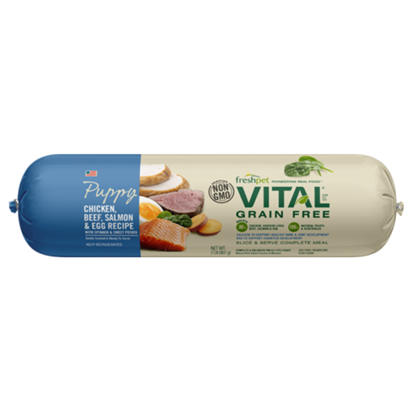 Freshpet Vital Chicken, Beef, Salmon & Egg Recipe Roll Puppy Grain-Free Dog Food