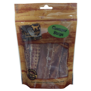 Home Range/Open Range Beef Chomper Bully Strip Dog Treats, 125-gm