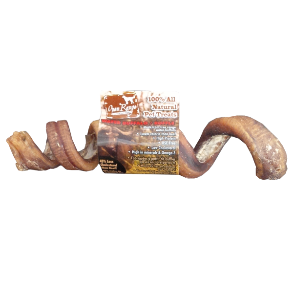 Home Range/Open Range Water Buffalo Bully Spiral Dog Treats, 6-7-in