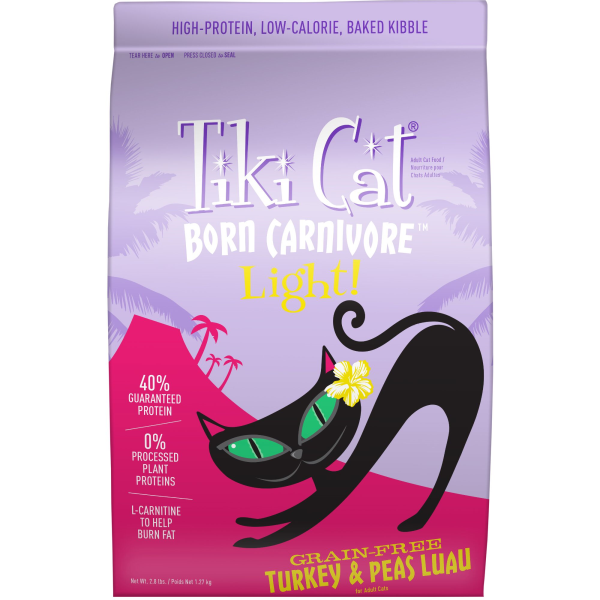 Tiki Cat Born Carnivore Nourriture sèche pour chats sans grains à la dinde et aux pois Luau