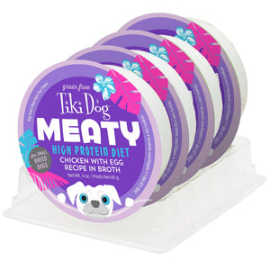 Tiki Dog Meaty Chicken with Egg Recipe in Broth Wet Dog Food