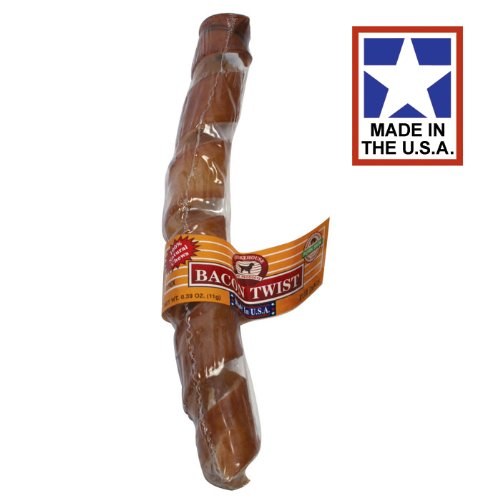 Smokehouse USA Bacon Skin Twist Dog Treats, Large