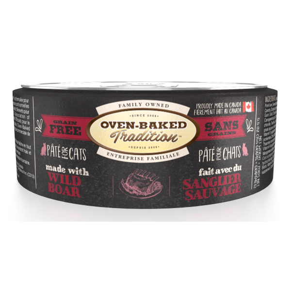 Oven-Baked Tradition Pâté de sanglier sans grains Nourriture pour chat en conserve