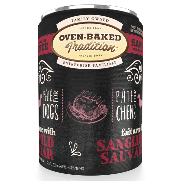 Oven-Baked Tradition Grain-Free Wild Boar Pate Canned Dog Food, Adult