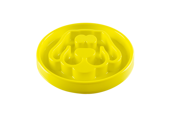 Beonebreed Slow Feed Dog Bowl, Yellow
