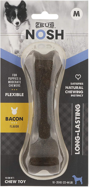 Zeus Nosh Bacon Flavored Bone Puppy Dog Toy