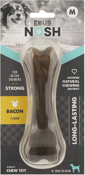 Zeus Nosh Bacon Flavored Bone Dog Toy