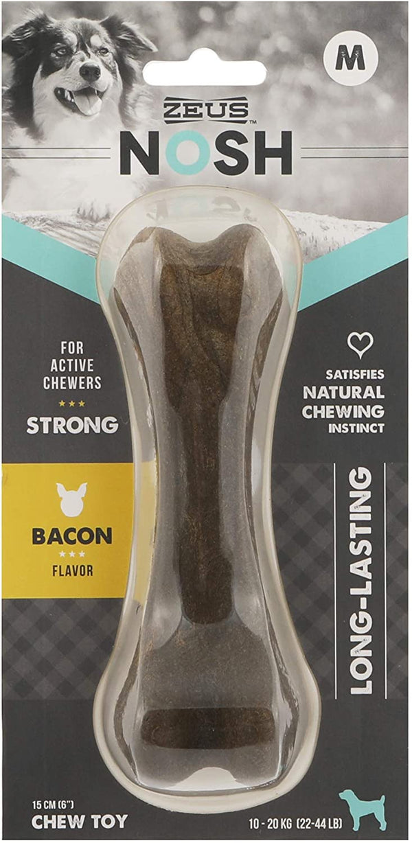 Zeus Nosh Bacon Flavored Bone Dog Toy