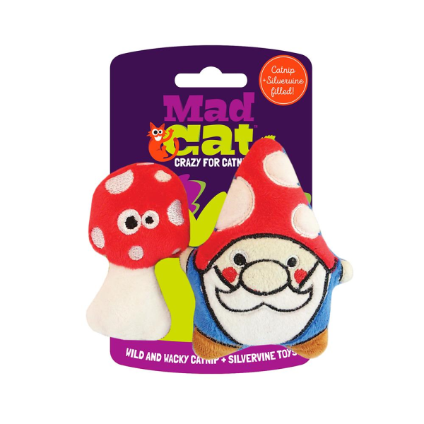 Mad Cat Jouet Gnome Sweet Gnome pour chat, paquet de 2