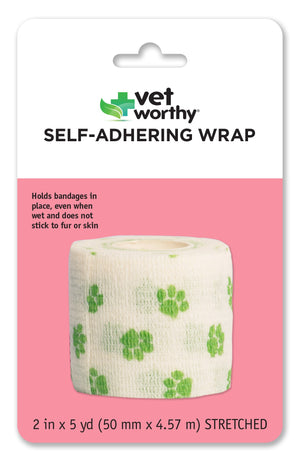 Vet Worthy Self-Adhering Wrap for Pets, Paw Print