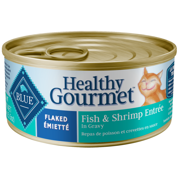 Blue Buffalo Healthy Gourmet Flaked Fish & Shrimp in Gravy Adult Wet Cat Food