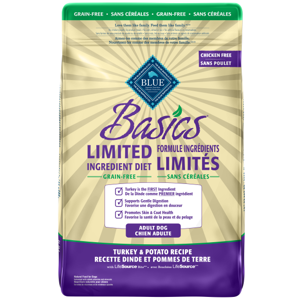 Blue Buffalo Basics LID Grain-Free Turkey & Potato Recipe Dry Dog Food, Adult