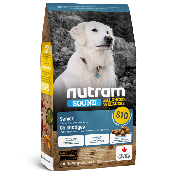 Nutram Sound S10 Balanced Wellness Chicken & Oatmeal Senior Dry Dog Food