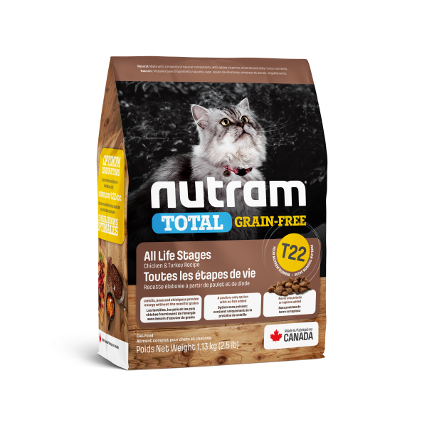 Nutram Total T22 Chicken & Turkey Grain-Free All Life Stages Dry Cat Food