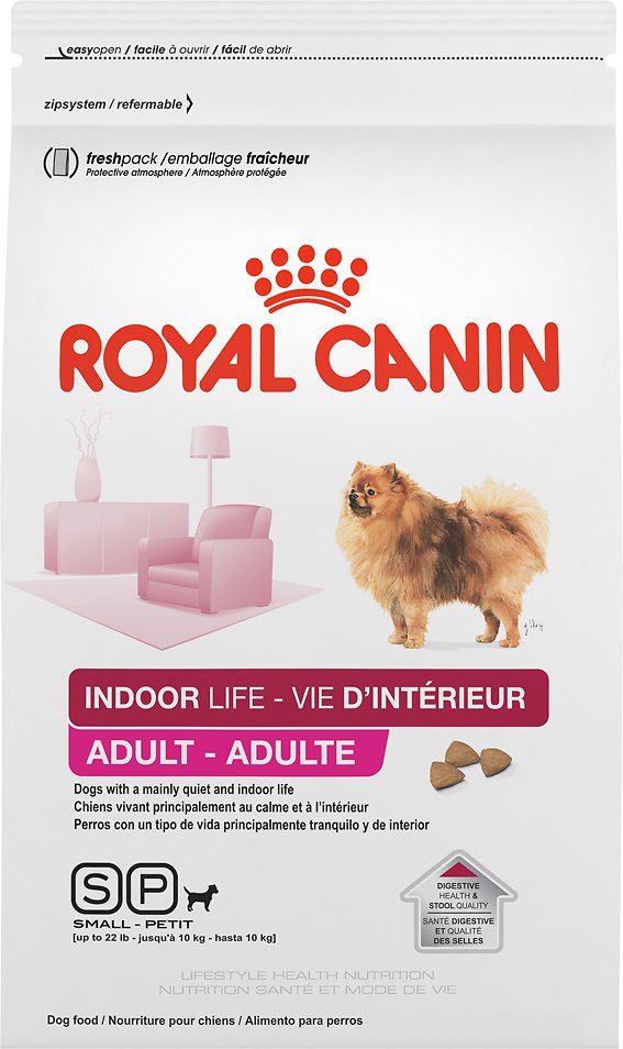 Royal Canin Lifestyle Health Nutrition Indoor Life Croquettes pour chiens adultes Petites Races d’intérieur, 2,5-lb