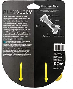 Playology Dual Layer Bone Chicken Scented Dog Chew Toy