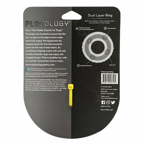 Playology Dual Layer Ring Scented Dog Chew Toy, Chicken