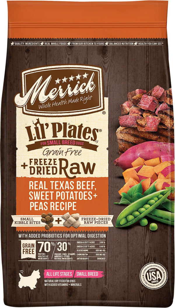 Merrick Lil' Plates Grain-Free Beef & Sweet Potato Recipe with Freeze-Dried Raw Bites Dry Dog Food