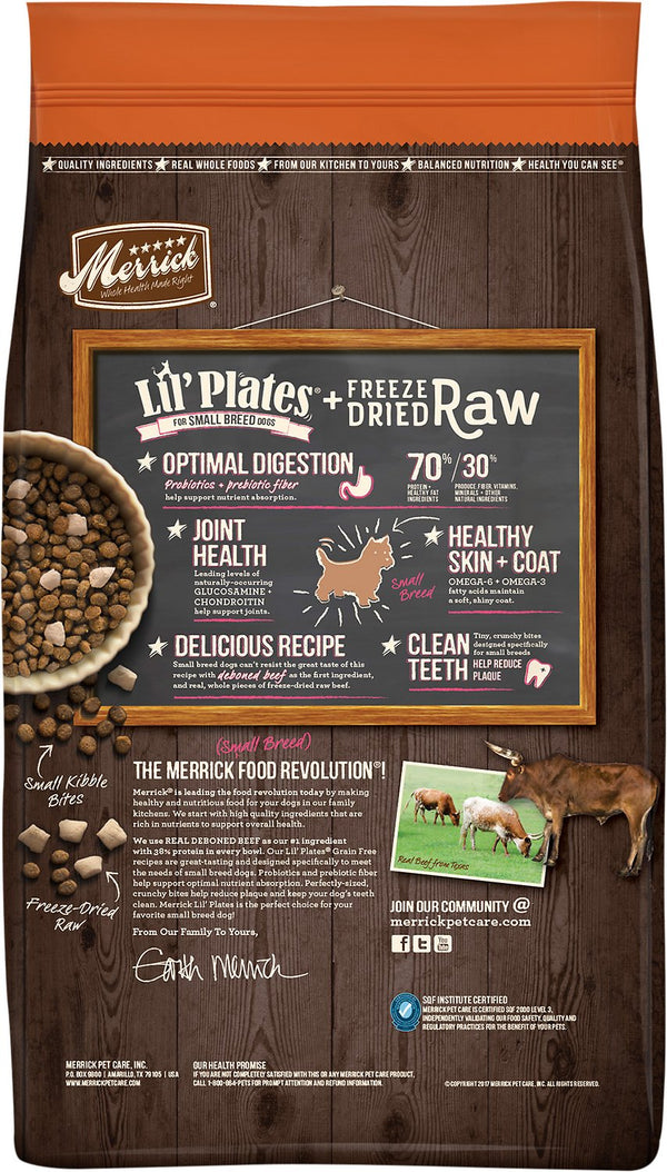 Merrick Lil' Plates Grain-Free Beef & Sweet Potato Recipe with Freeze-Dried Raw Bites Dry Dog Food