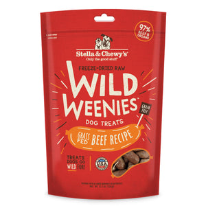 Stella & Chewy's Wild Weenies Friandises pour chiens lyophilisées Recette bœuf nourri à l'herbe