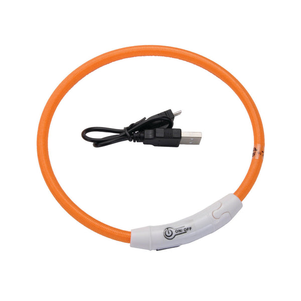 Coastal Pet Products USB Light-Up Neck Ring for Dogs, Orange