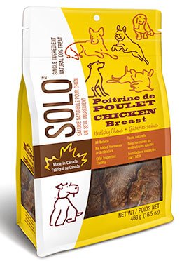 Solo Friandises naturelles pour chien à base d'une seule ingrédient : poitrine de poulet
