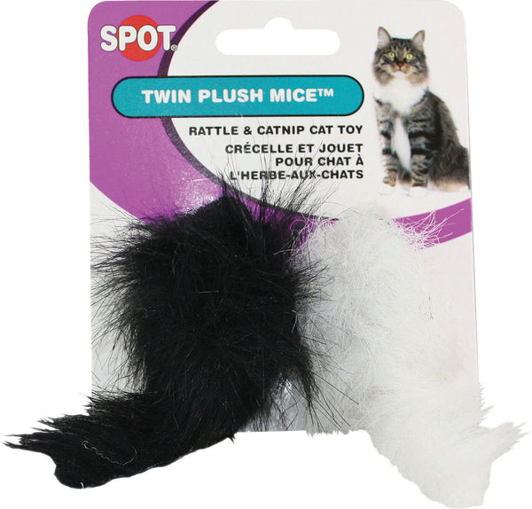 Ethical Pet Spot Souris en peluche jumelles Jouet pour chat, lot de 2