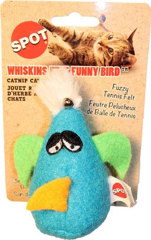 Ethical Pet Spot Whiskins Felt Funnybird Catnip Cat Toy, Color Varies