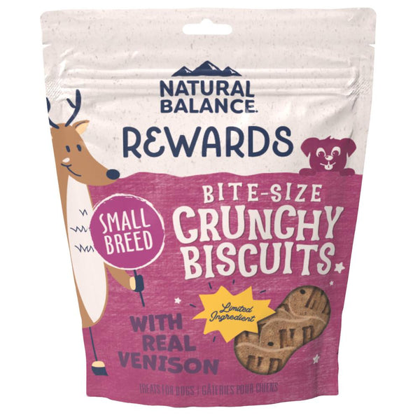 Natural Balance Rewards Crunchy Biscuits Bite-Size with Real Venison Small Breed Dog Treats