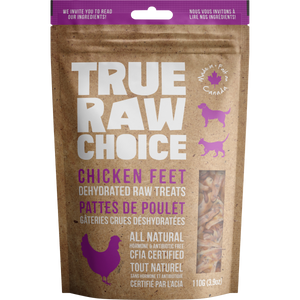 True Raw Choice Friandises déshydratées de pattes de poulet pour chats et chiens, 110-grammes