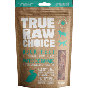 True Raw Choice Friandises déshydratées de pattes de canard pour chats et chiens, 110-grammes