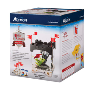 Aqueon Betta Castle Aquarium Kit, Black, 0.5-gallon
